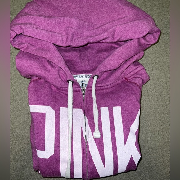 PINK medium size women’s full length zip hoodie. Purple. - Picture 2 of 6
